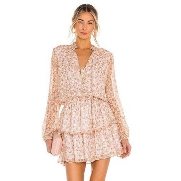 NEW Yumi Kim Love Always Dress In Angel Eyes Blush Size Small Tiered Mini NWT - Picture 1 of 9